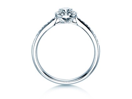 Diamantring Halo Petite in Weißgold