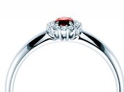 Farbsteinring Jolie in 9K Weißgold mit Rubin 0,25ct und Diamanten 0,06ct