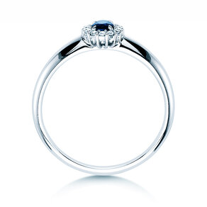 Farbsteinring Jolie in 14K Weißgold mit Saphir 0,25ct und Diamanten 0,06ct