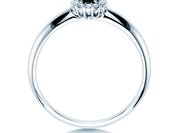 Farbsteinring Jolie in 9K Weißgold mit Smaragd 0,25ct und Diamanten 0,06ct