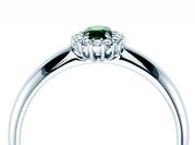 Farbsteinring Jolie in 9K Weißgold mit Smaragd 0,25ct und Diamanten 0,06ct