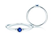 Farbsteinring Vivid Petite in 9K Weißgold mit Saphir 0,08ct und Diamanten 0,02ct