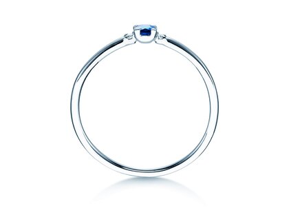 Farbsteinring Vivid Petite in 9K Weißgold mit Saphir 0,08ct und Diamanten 0,02ct