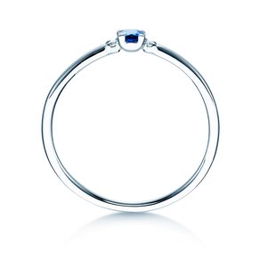 Farbsteinring Vivid Petite in 9K Weißgold mit Saphir 0,08ct und Diamanten 0,02ct