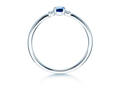 Farbsteinring Vivid Petite in 14K Weißgold mit Saphir 0,16ct und Diamanten 0,04ct