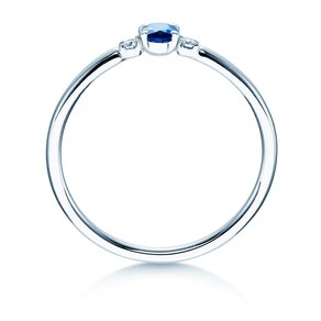 Farbsteinring Vivid Petite in 14K Weißgold mit Saphir 0,16ct und Diamanten 0,04ct