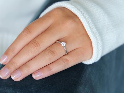 Ring Classic 6 in 9K Weißgold mit Labordiamant 0,50ct