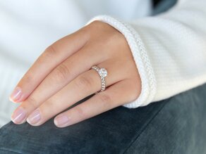 Ring Classic Beads in 9K Weißgold mit Labordiamant 1,00ct
