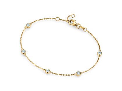 Armband Leon in 14K Gelbgold mit 5 Diamanten 0,15ct G/SI, 18,5cm