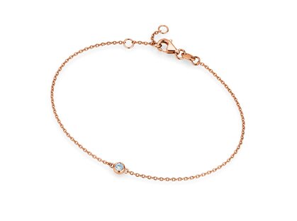 Armband Leon in 14K Roségold mit 1 Diamant 0,03ct G/SI, 18,5cm