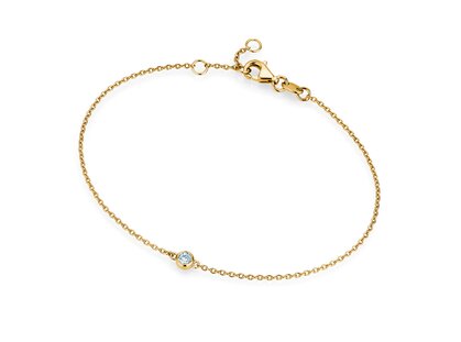 Armband Leon in 14K Gelbgold mit 1 Diamant 0,03ct G/SI, 18,5cm