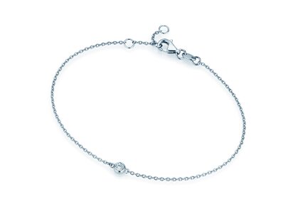 Armband Leon in 18K Weißgold mit 1 Diamant 0,20ct G/SI, 18,5cm