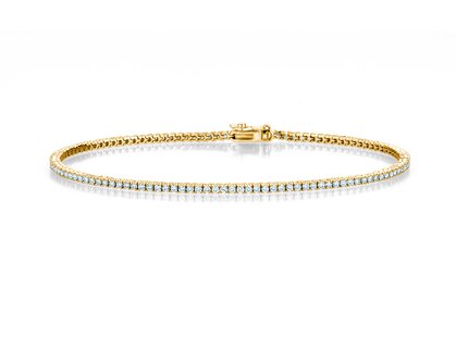 Tennisarmband Modern in 18K Gelbgold mit Diamanten 1,02ct G/SI, 17cm