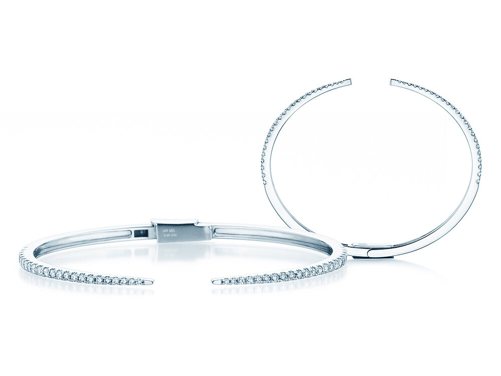 Armspange Peak in Platin 950/- mit 46 Diamanten 0,89ct G/SI, 18cm