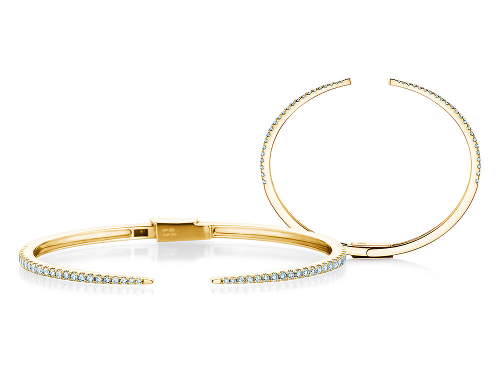 Armspange Peak in 18K Gelbgold mit 46 Diamanten 0,89ct G/SI, 17cm