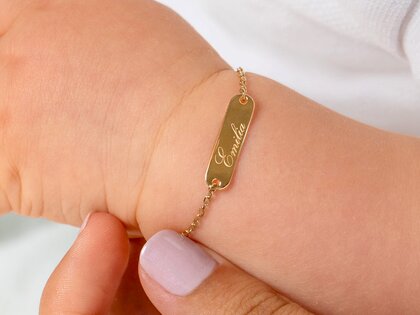 Taufband Modern in Roségold