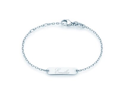 Taufband Modern in Weißgold