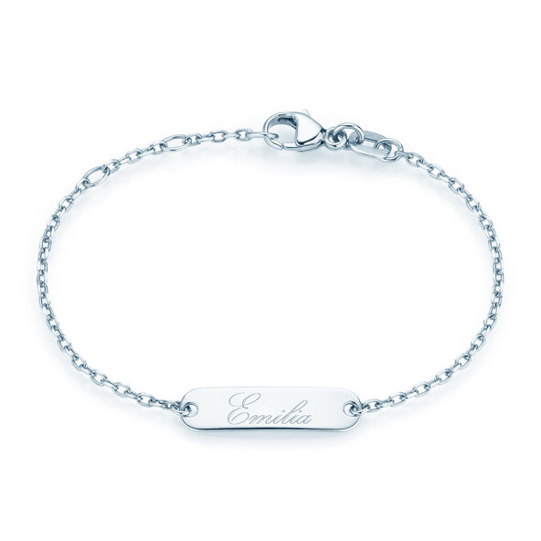 Taufband Modern in Weißgold