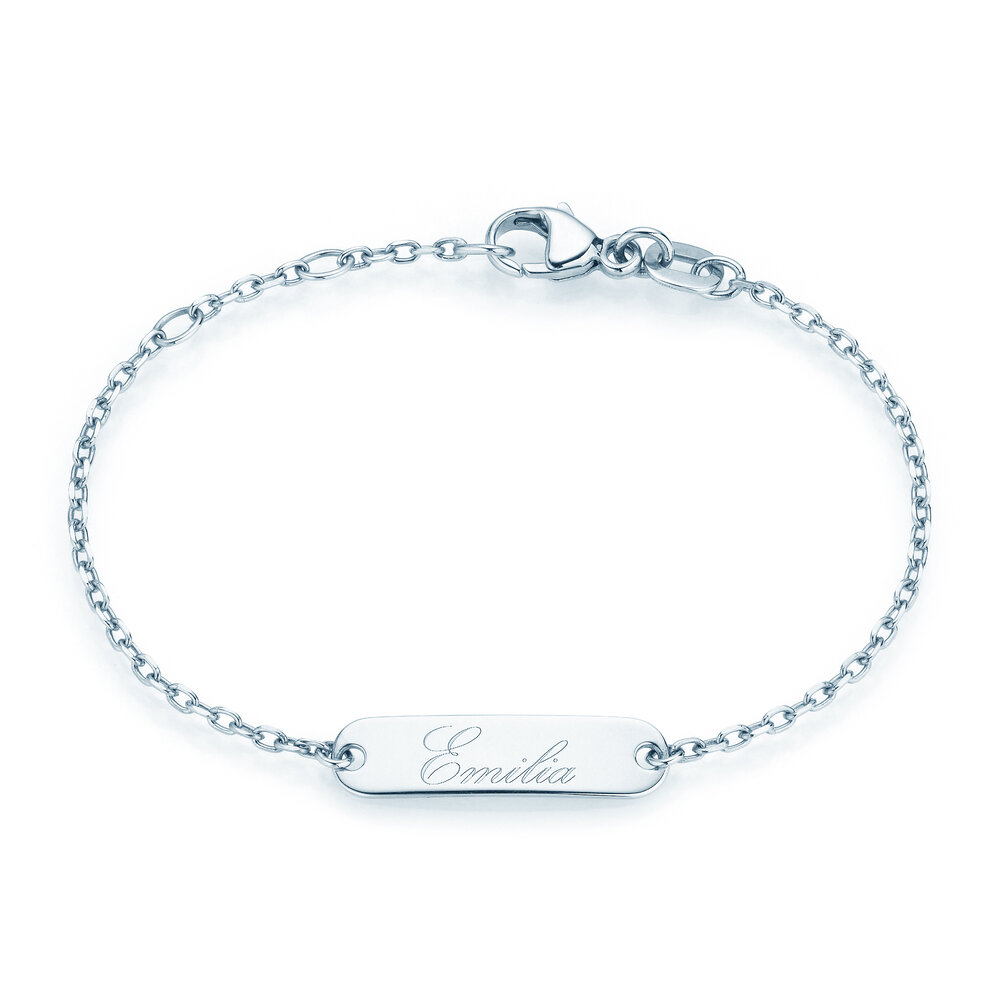 Taufband Modern in 18K Weißgold, 14cm