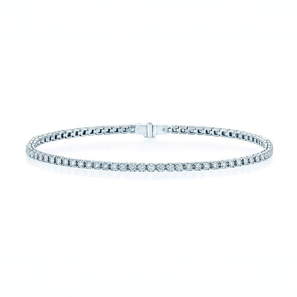 Tennisarmband Clean in Weißgold