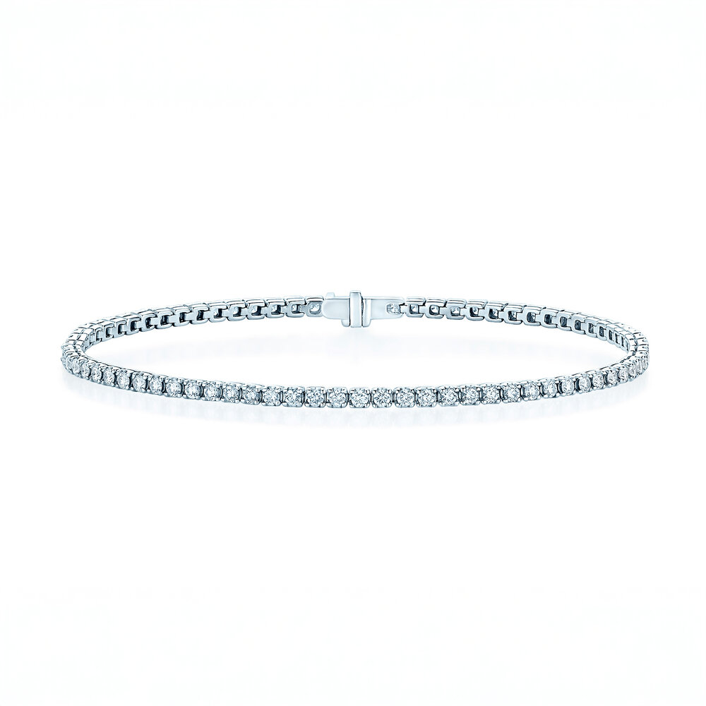 Tennisarmband Clean in 14K Weißgold mit Diamant 1.46ct G/SI, 16,5cm