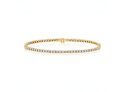 Tennisarmband Clean in 18K Gelbgold mit Diamant 1.58ct G/SI, 18cm