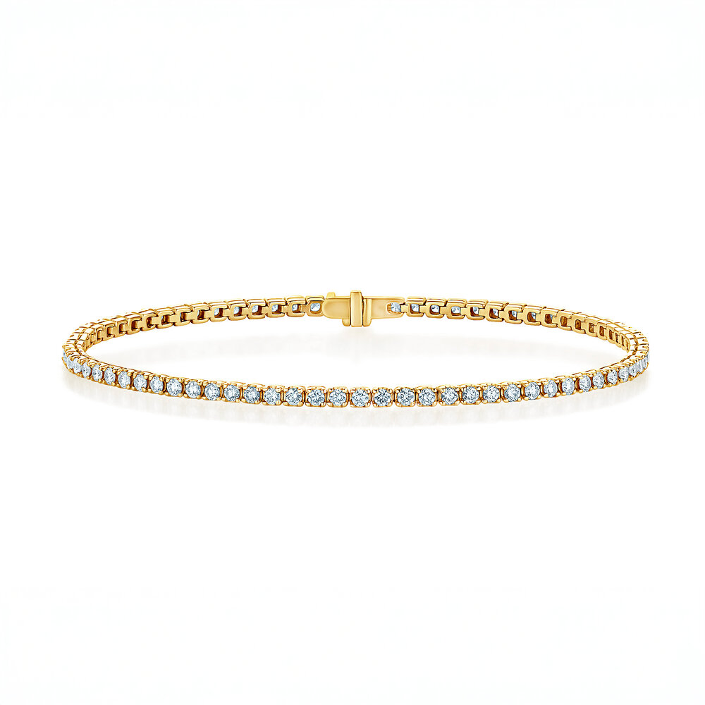 Tennisarmband Clean in 14K Gelbgold mit Diamant 1.46ct G/SI, 16,5cm