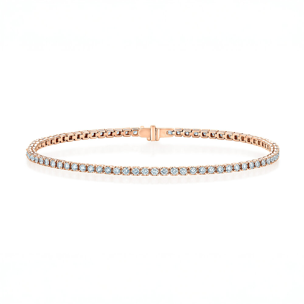 Tennisarmband Clean in 18K Roségold mit Diamant 1.46ct G/SI, 16,5cm