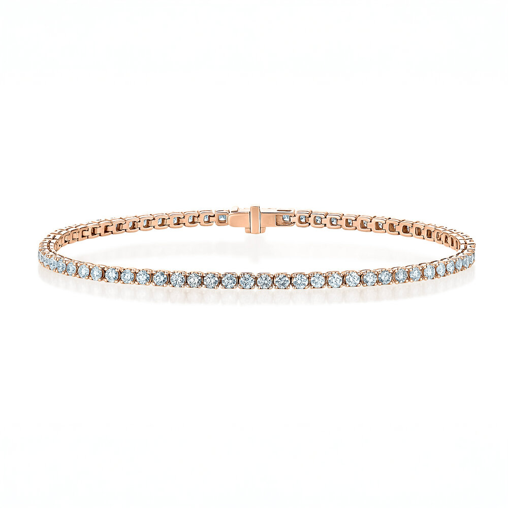 Tennisarmband Clean in 18K Roségold mit Diamant 2.24ct G/SI, 16,5cm