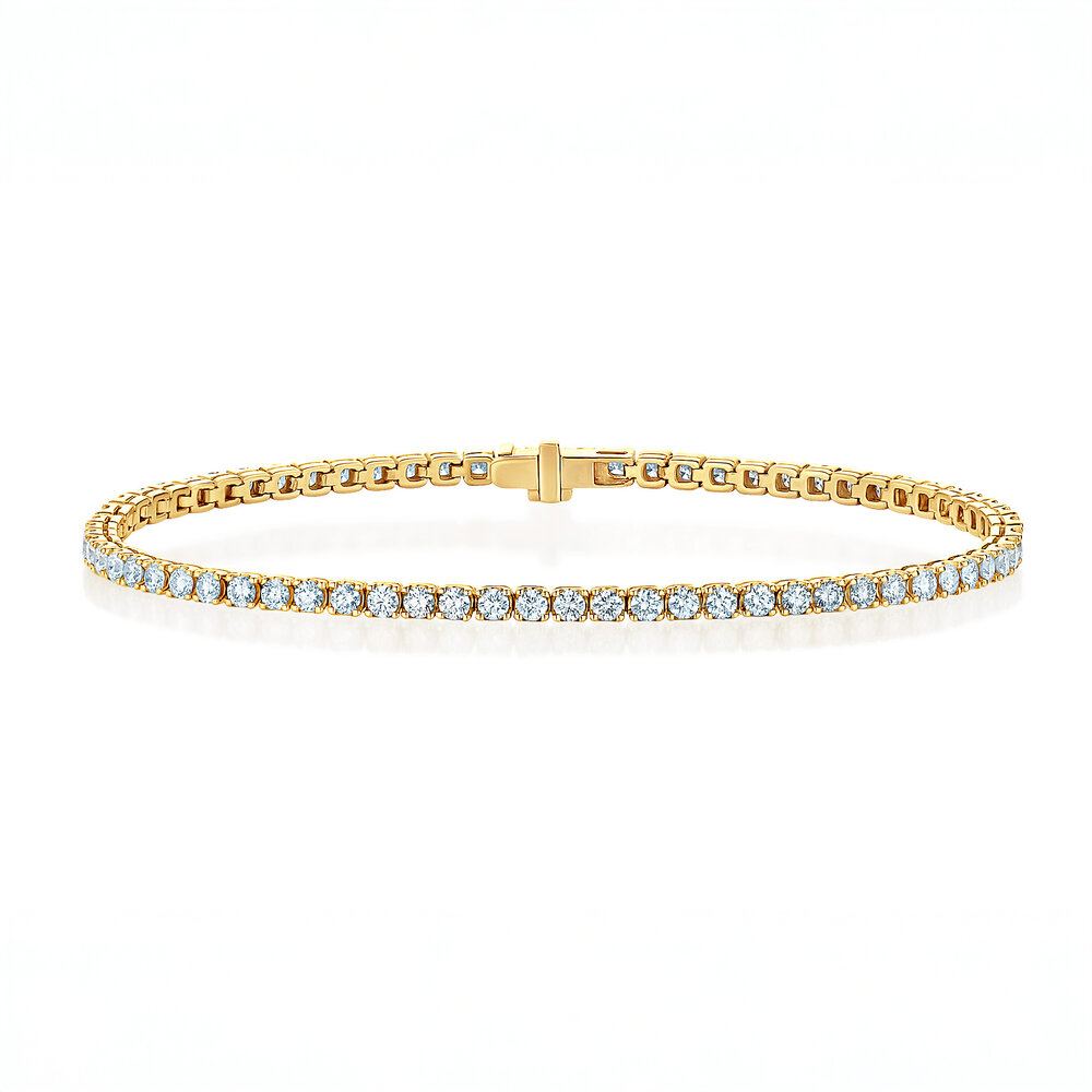 Tennisarmband Clean in 9K Gelbgold mit Diamant 2.44ct G/SI, 18cm
