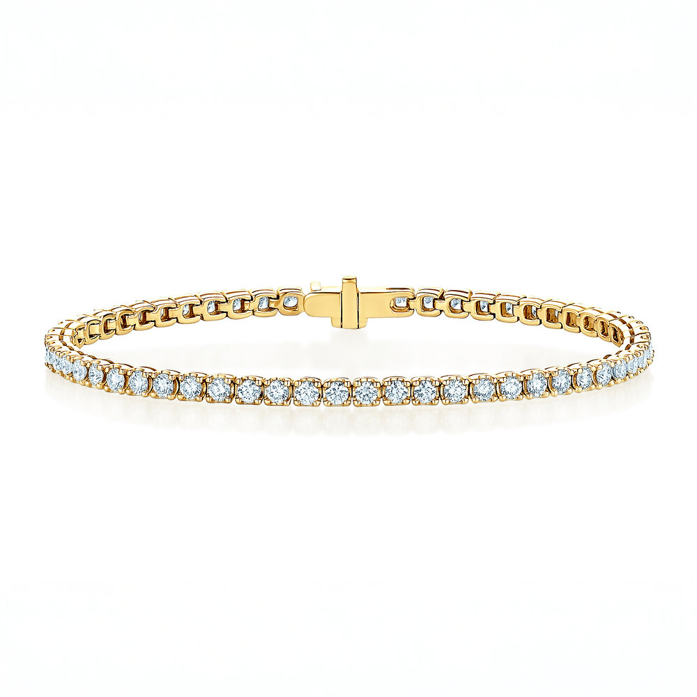 Tennisarmband Clean in 9K Gelbgold mit Diamant 2.80ct G/SI, 17cm