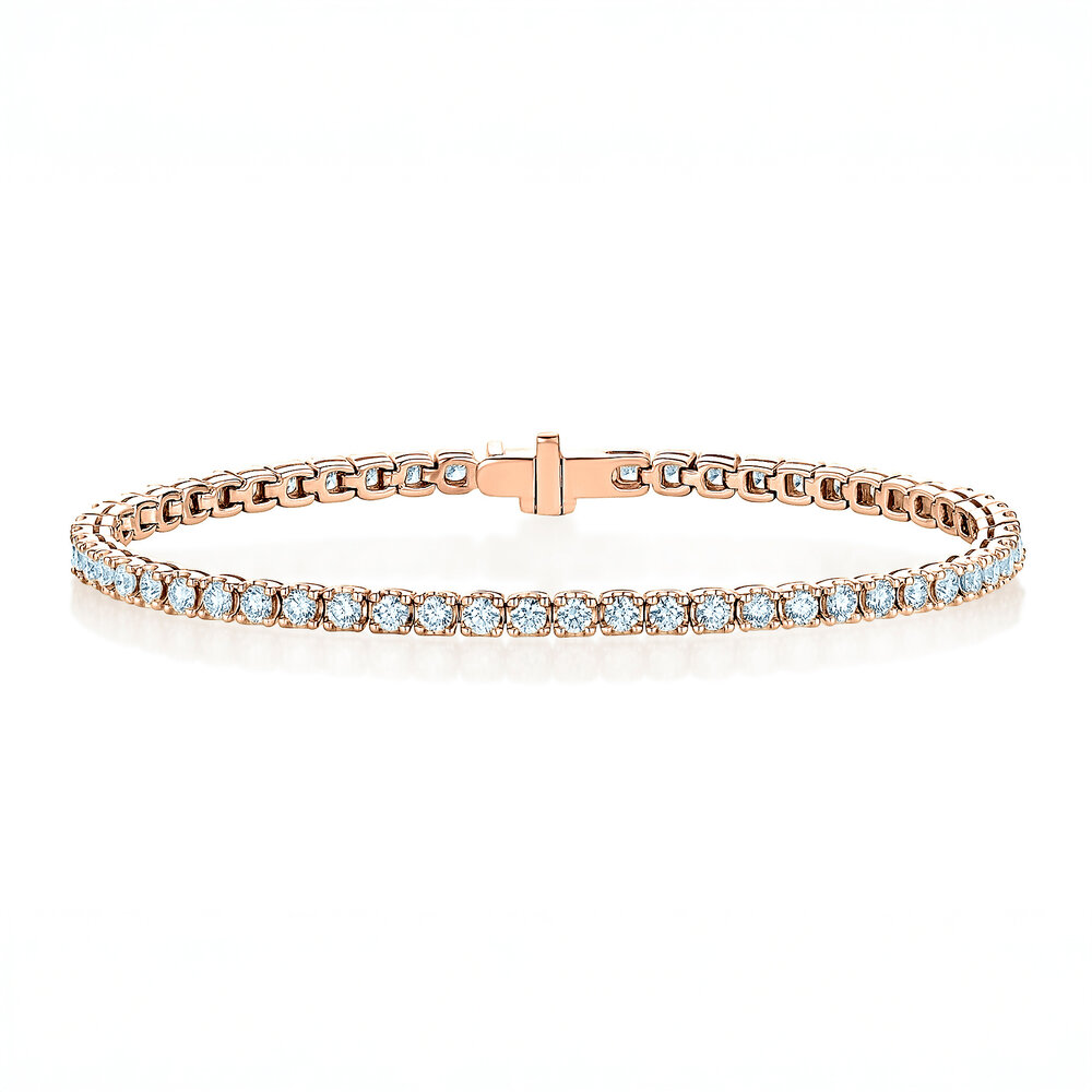 Tennisarmband Clean in 18K Roségold mit Diamant 2.80ct G/SI, 17cm