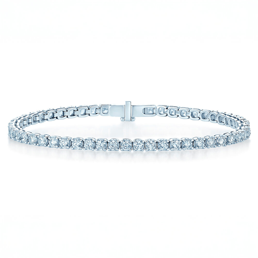 Tennisarmband Clean in 9K Weißgold mit Diamant 3.76ct G/SI, 16,5cm