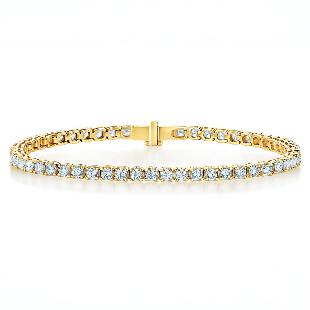 Tennisarmband Clean in 18K Gelbgold mit Diamant 4.16ct G/SI, 18,5cm