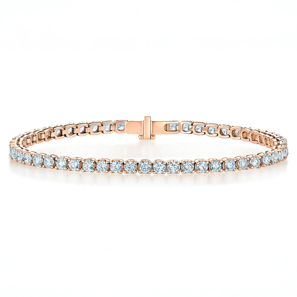 Tennisarmband Clean in 14K Roségold mit Diamant 4.00ct G/SI, 17,5cm