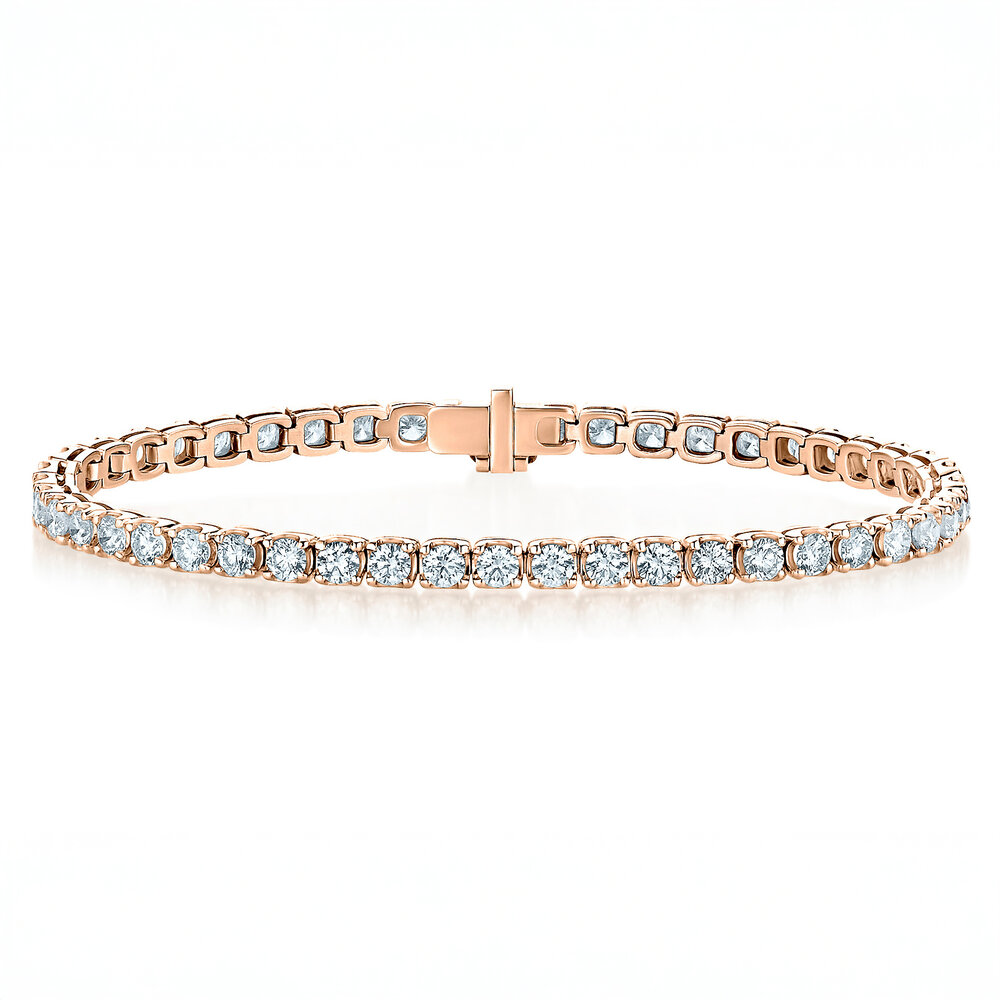 Tennisarmband Clean in 18K Roségold mit Diamant 5.06ct G/SI, 17,5cm
