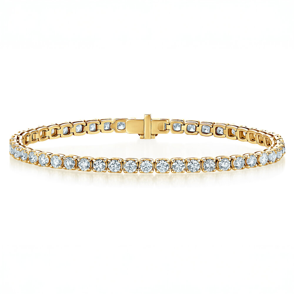 Tennisarmband Clean in 9K Gelbgold mit Diamant 4.84ct G/SI, 17cm