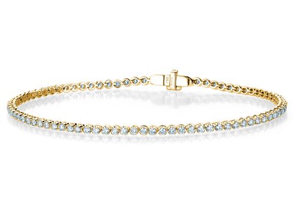 Tennisarmband in 18K Gelbgold mit Diamanten 1,35ct G/SI, 17cm