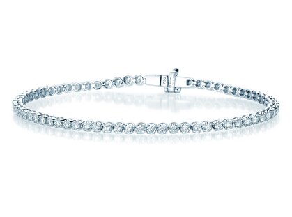 Tennisarmband in 18K Weißgold mit Diamanten 2,4ct G/SI, 17cm