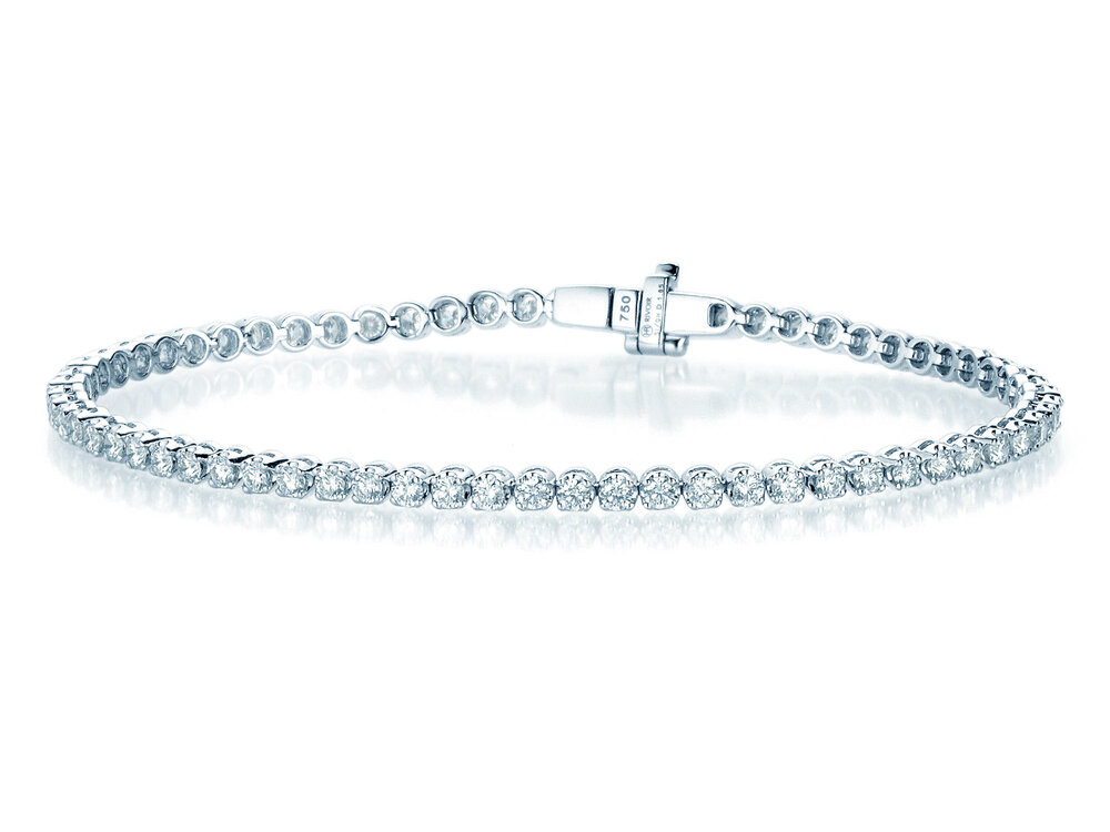 Tennisarmband in 18K Weißgold mit Diamanten 2,6ct G/SI, 19cm