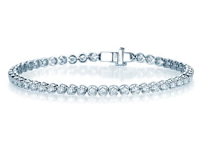 Tennisarmband in 18K Weißgold mit Diamanten 5,2ct G/SI, 18,5cm