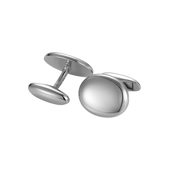 Handgefertigte Manschettenknöpfe Cosmopolitan in Silber (925/ ), oval 19,2 x 15,3mm