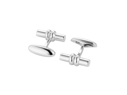 Handgefertigte Manschettenknöpfe Cosmopolitan in Silber (925/ ), 17,9 x 6,8mm