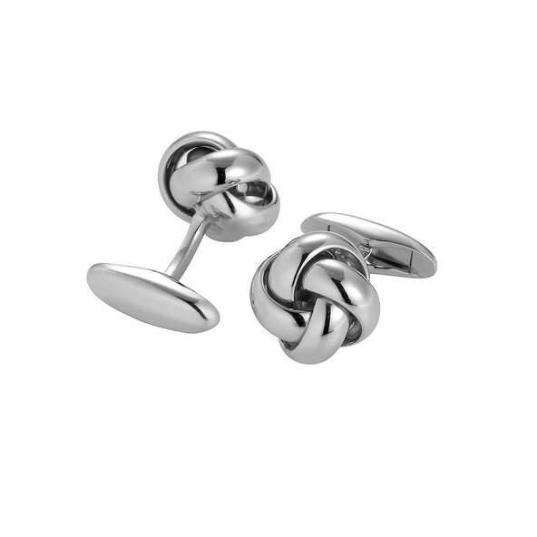Handgefertigte Manschettenknöpfe Nautica in Silber (925/ ), Knoten 13,6mm