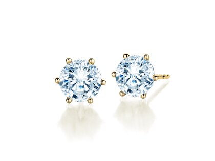 Ohrstecker Classic Labordiamant in Gelbgold