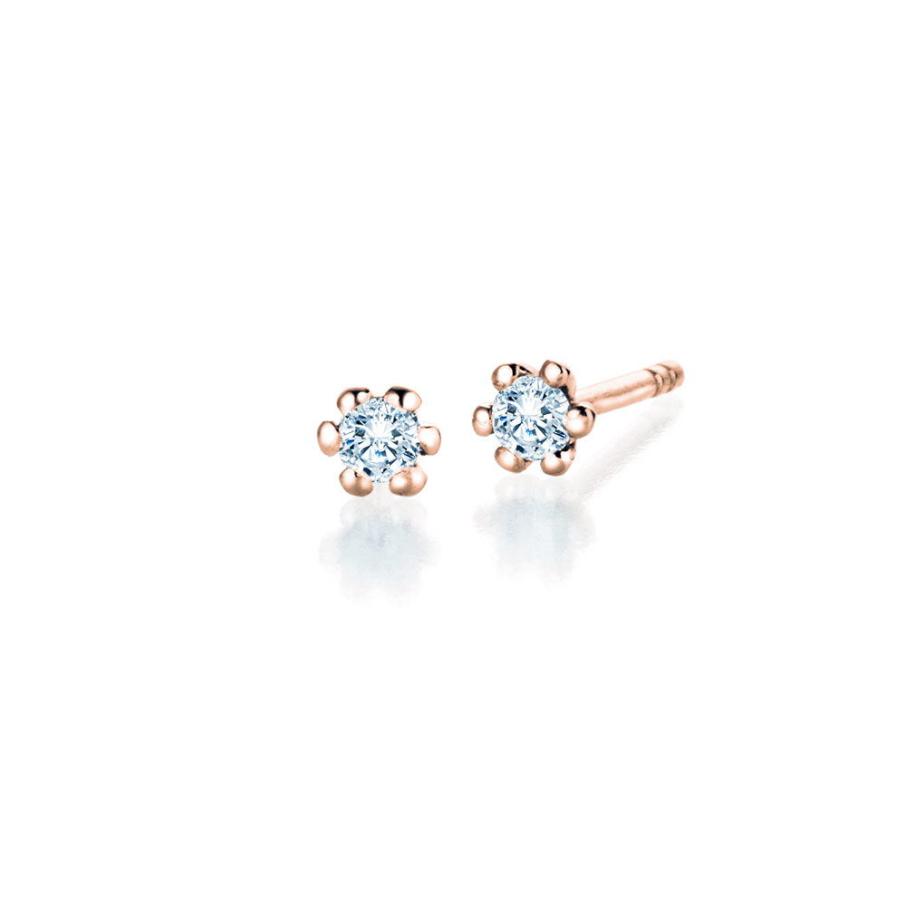 Ohrstecker Classic in 9K Roségold mit Diamanten 0,15ct G/SI