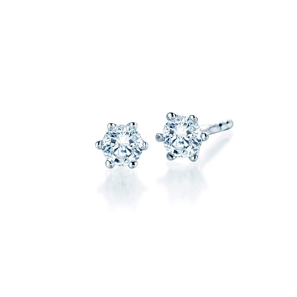 Ohrstecker Classic in 9K Weißgold mit Diamanten 0,15ct G/SI