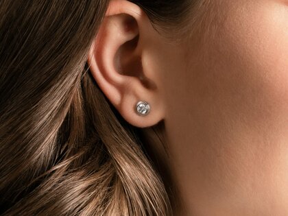 Ohrstecker Diamond Bowl in 14K Weißgold mit Diamanten 0,30ct G/SI
