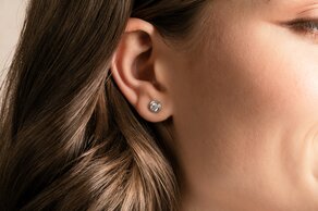 Ohrstecker Diamond Bowl in 14K Weißgold mit Diamanten 0,30ct G/SI