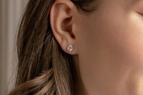 Ohrstecker Diamond Drop in 14K Gelbgold mit Diamanten 0,30ct G/SI